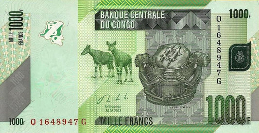 Congo - 1000 Francos 2013 (# 101b)
