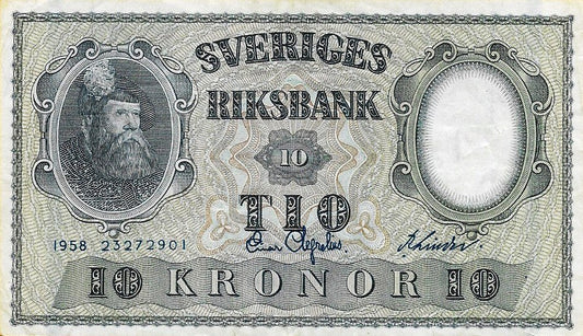 Suécia - 10 Kronor 1958 (# 43f)