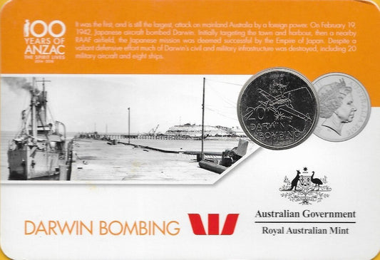 Australia - 20 Centimos 2016 (Km# ..) Darwin Bombing