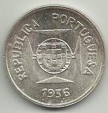 Ìndia Portuguesa - 1/2 Rupia 1936 (Km# 23)