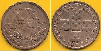Portugal - XX Centavos 1966 (Km# 584)