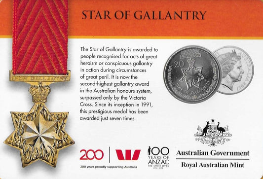 Australia - 20 Centimos 2017 (Km# ..) Star of Galantery
