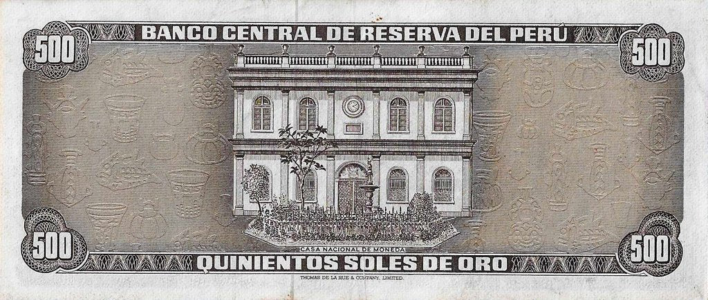 Peru - 500 Soles Ouro 1969 (# 104a)