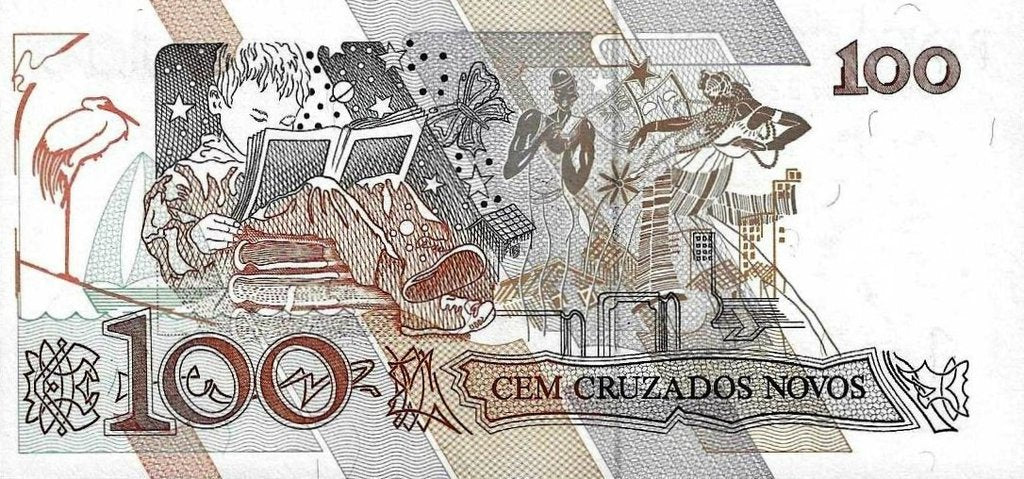 Brasil - 100 Cruzeiros 1990 (# 224a) Substituição