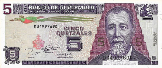Guatemala - 5 Quetzales 1993 (# 88a)