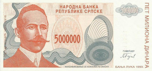 Bosnia Herzegovina - 5000000 Dinara 1993 (# 156a)