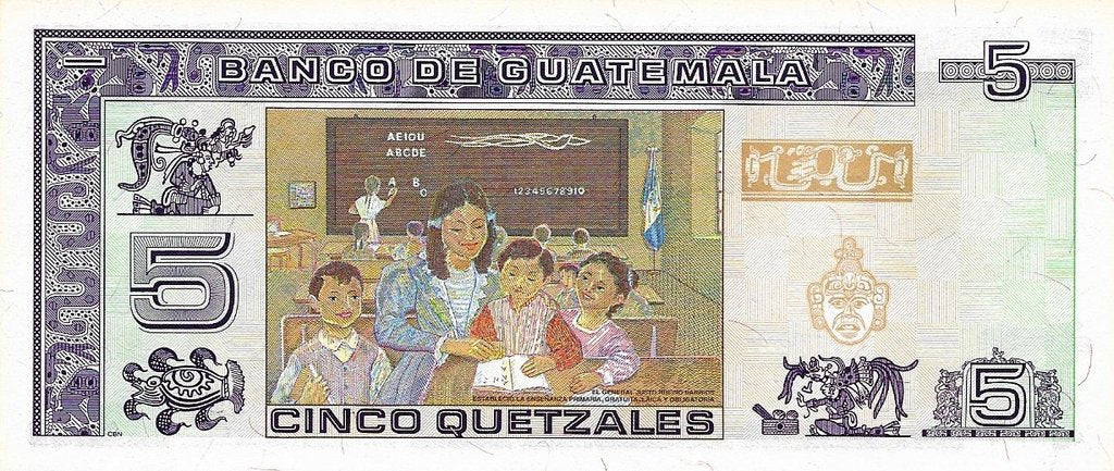 Guatemala - 5 Quetzales 1993 (# 88a)