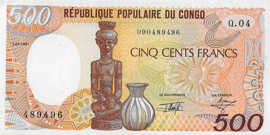 Congo - 500 Francos 1991 (# 8d)