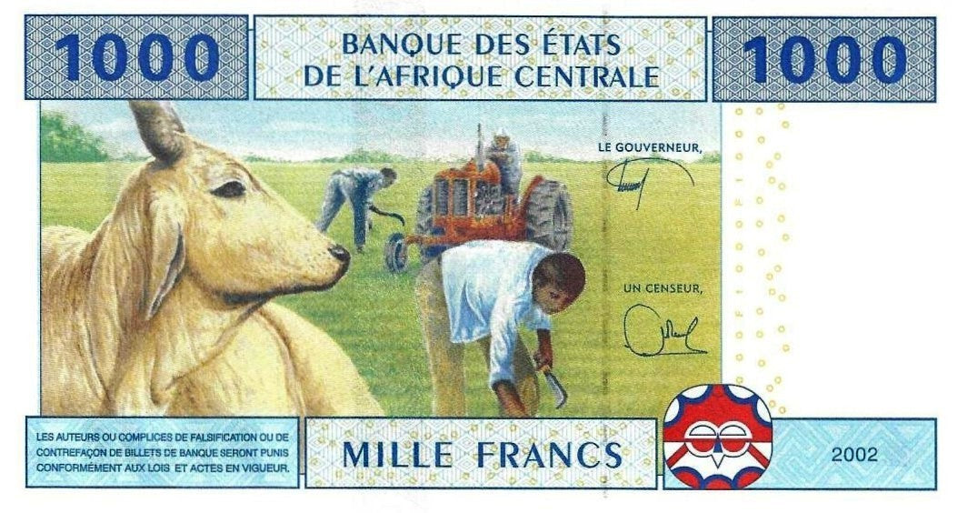 Camarões - 1000 Francos 2002 (# 207Ue)