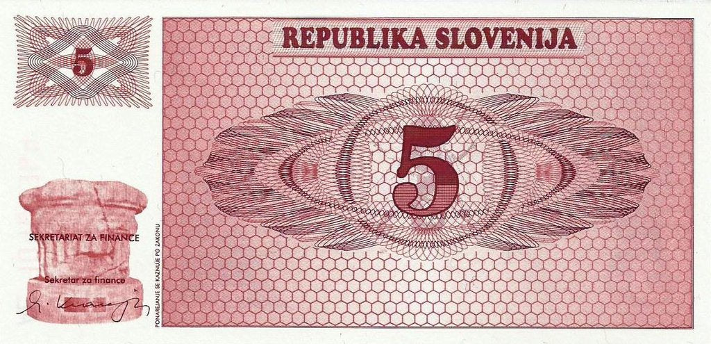 Eslovenia - 5 Tolarjev 1990 (# 3a)
