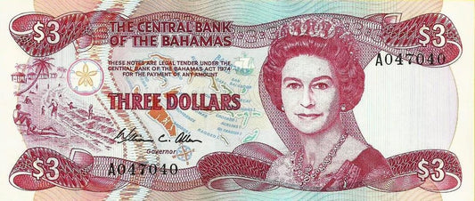 Bahamas - 3 Dolares 1984 (# 44)