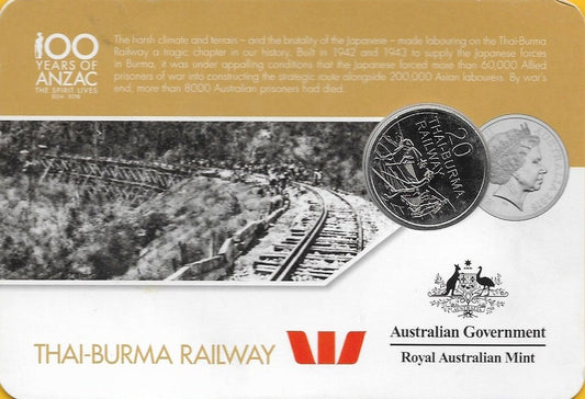 Australia - 20 Centimos 2016 (Km# ..)  Thai-Burma Railway