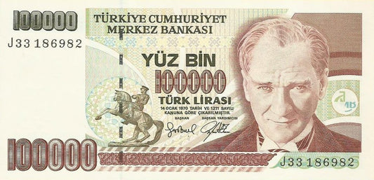 Turquia - 100000 Liras 1997 (# 206)