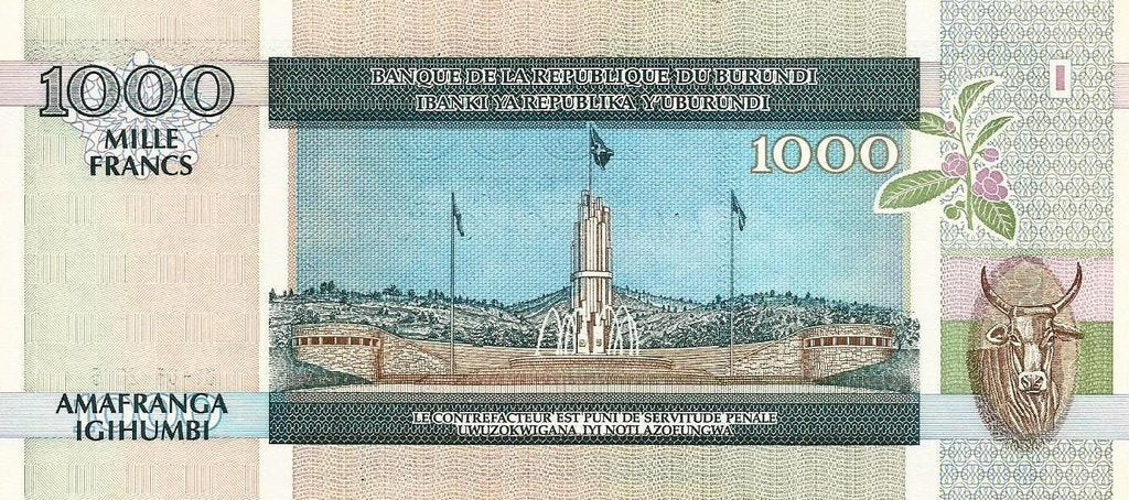 Burundi - 1000 Francos 2006 (# 39d)