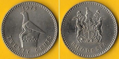 Rodésia - 20 Cents 1975 (Km# 15)