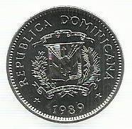 Rep. Dominicana - 5 Centavos 1989 (Km# 69)