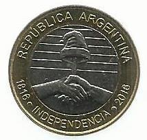 Argentina - 2 Pesos 2016 (Km# 184) Declaraçao Independencia