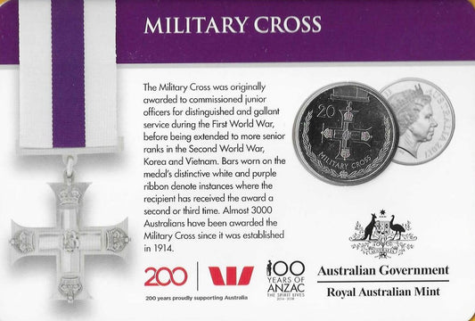 Australia - 20 Centimos 2017 (Km# ..) Military Cross