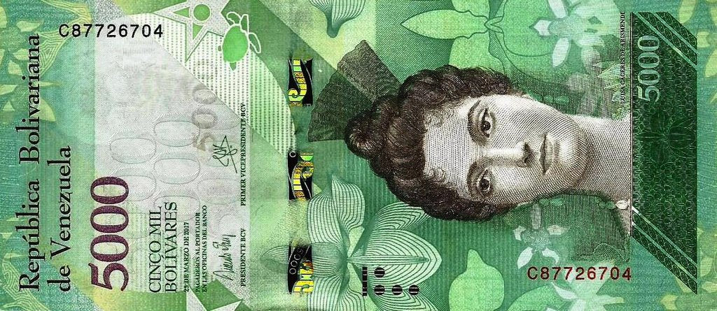 Venezuela - 5000 Bolivares 2017 (# 97b)