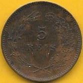 Portugal - 5 Reis 1910 (Km# 555)
