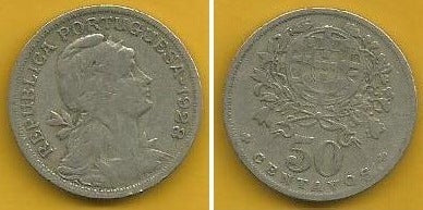 Portugal - 50 Centavos 1928 (Km# 577)