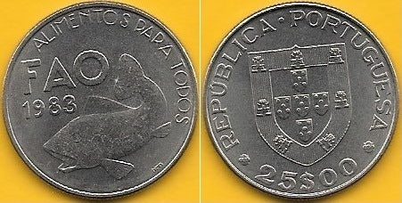 Portugal - 25$00 1983 (Km# 619) Fao
