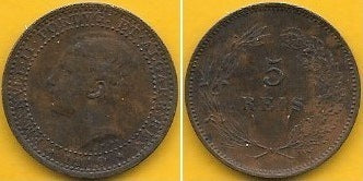Portugal - 5 Reis 1910 (Km# 555)