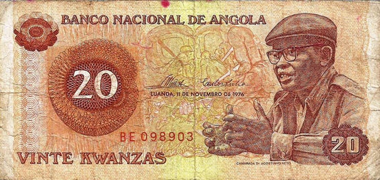 Angola - 20 Kwanzas 1976 (# 109a)
