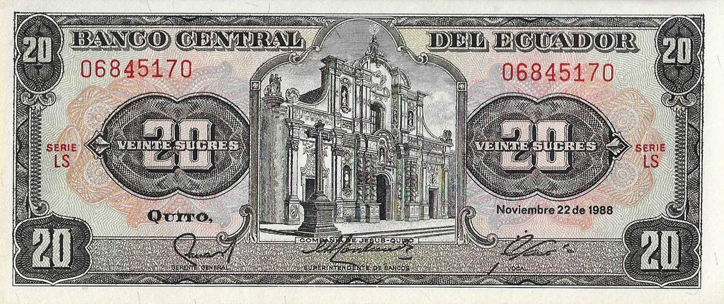 Equador - 20 Sucres 1988 (# 121a)