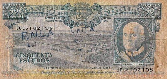 Angola - 50$00 1962 (# 93) Com Grafitti