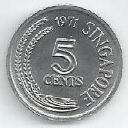 Singapura - 5 Cents 1971 (Km# 8) Fao