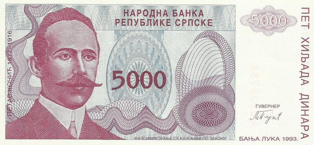 Bosnia Herzegovina - 5000 Dinara 1993 (# 149a)