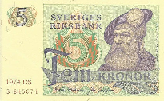 Suécia - 5 Kronor 1974 (# 51c)