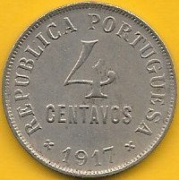 Portugal - 4 Centavos 1917 (Km# 566)
