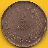 Portugal - 5 Reis 1910 (Km# 555)