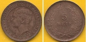 Portugal - 5 Reis 1910 (Km# 555)