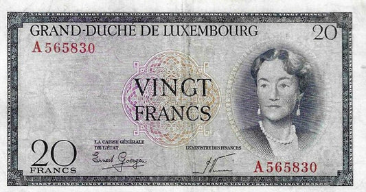 Luxemburgo - 20 Francos 1955 (# 49)