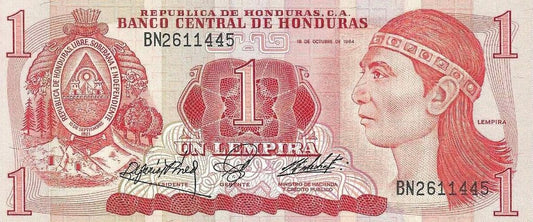 Honduras - 1 Lempira 1984 (# 68b)