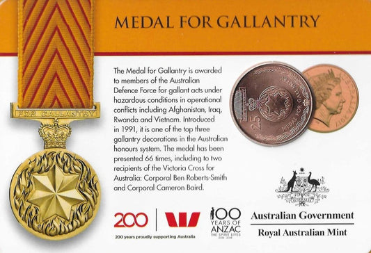 Australia - 25 Centimos 2017 (Km# ..)  Medal for Gallantery