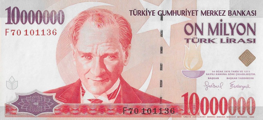 Turquia - 10000000 Liras 1999 (# 214)