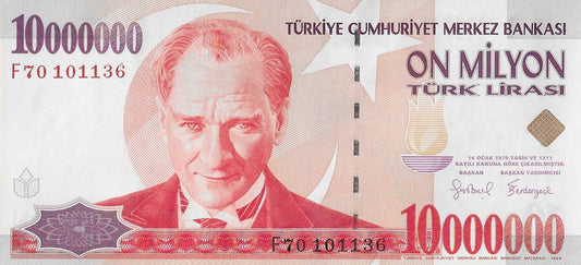 Turquia - 10000000 Liras 1999 (# 214)