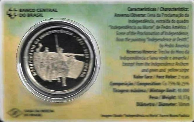 Brasil - 2 Reais 2022 (Km# ..) Bicentenario da Independencia