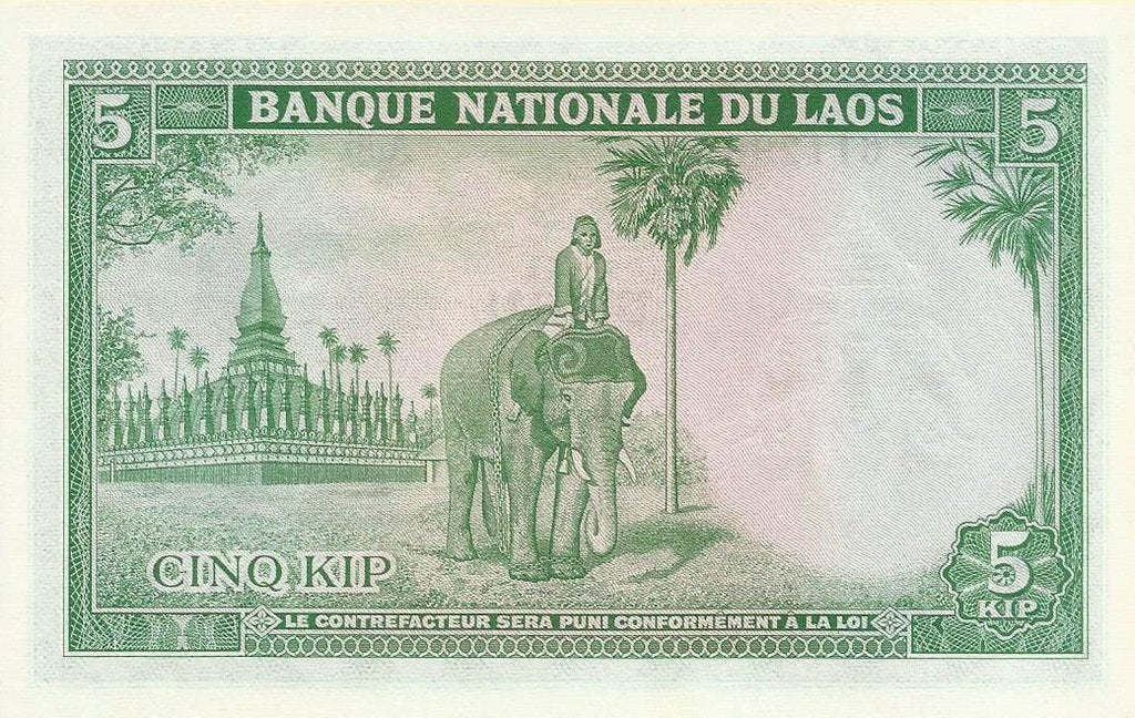 Laos - 5 Kip 1962 (# 9b)