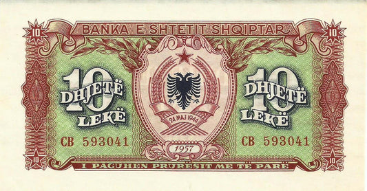 Albania - 10 Leke 1957 (# 28a)