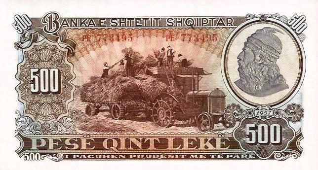 Albania - 500 Leke 1957 (# 31a)