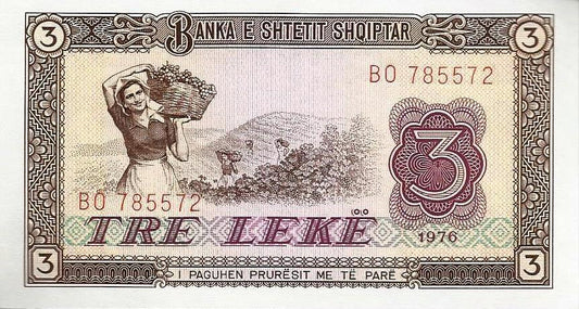 Albania - 3 Leke 1976 (# 41a)