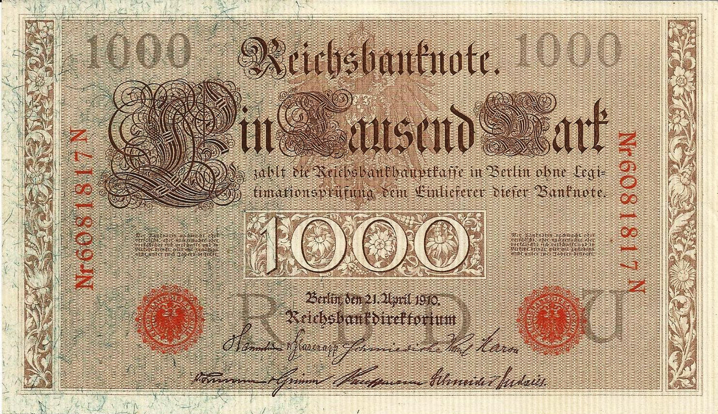 Alemanha - 1000 Marcos 1910 (# 44b)