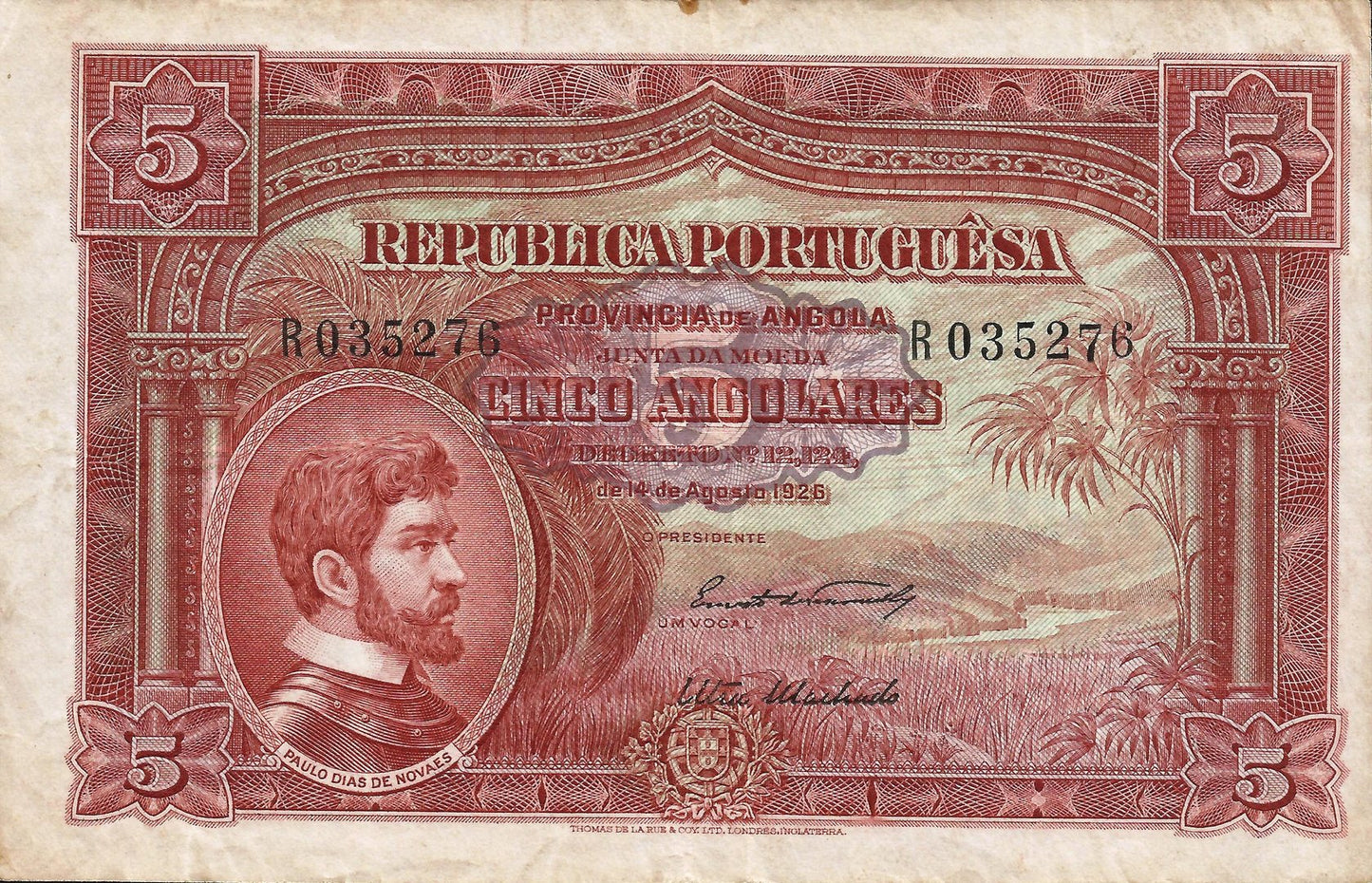 Angola - 5 Angolares 1926 (# 66)