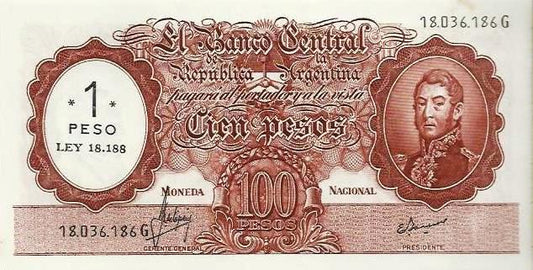 Argentina - 100 Pesos 1969 (# 282)