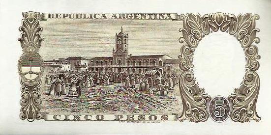 Argentina - 5 Pesos 1962 (# 275c)